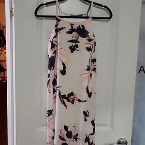White dress with floral print